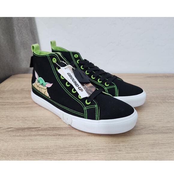 The Mandalorian Baby Grogu High Top Sneaker Shoes Ground Up Youth sz 8 Star Wars - Picture 2 of 10